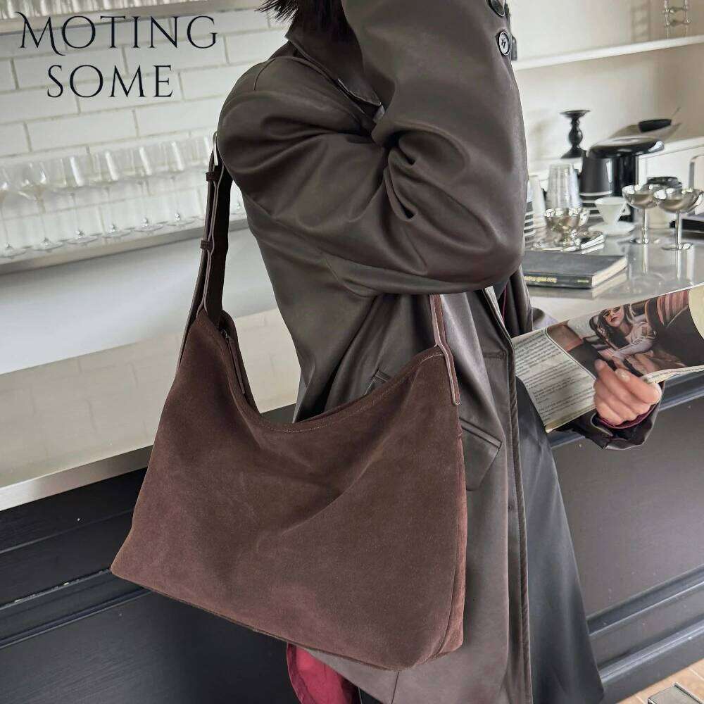 Luxury shoulder bag Hobo brand dynamic natural soft suede leather women's large capacity handbag large armpit crossbody bag wallet casual new SEN