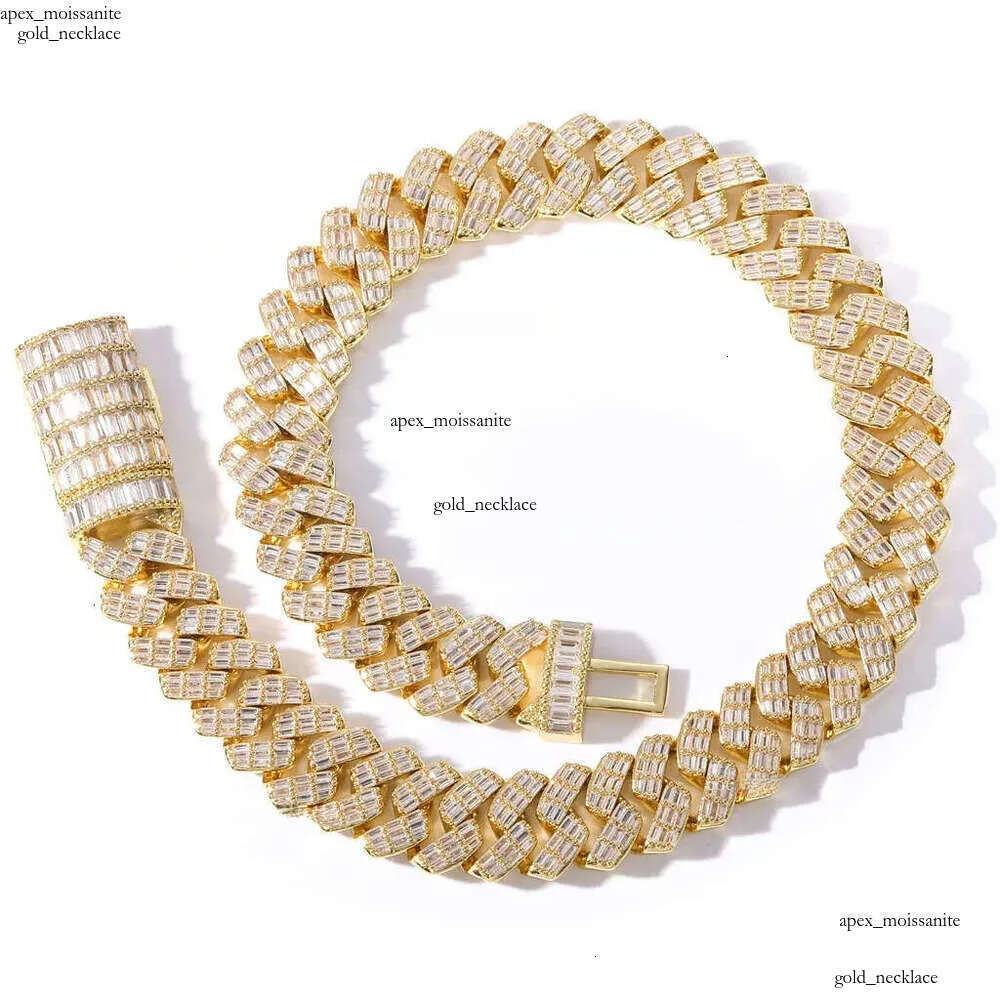 Moissanite Iced Out Chain Necklace Hip Hop Fine Jewelry Baguette Men's Necklaces Sterg Fully Designer Jewellry