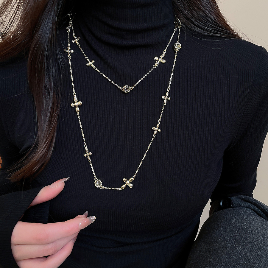 Tiger Eye Stone Flower Pearl Simple Fashion Elegant Versatile Sweater Chain Light Luxury High-End Sense Necklace for Women - view 5