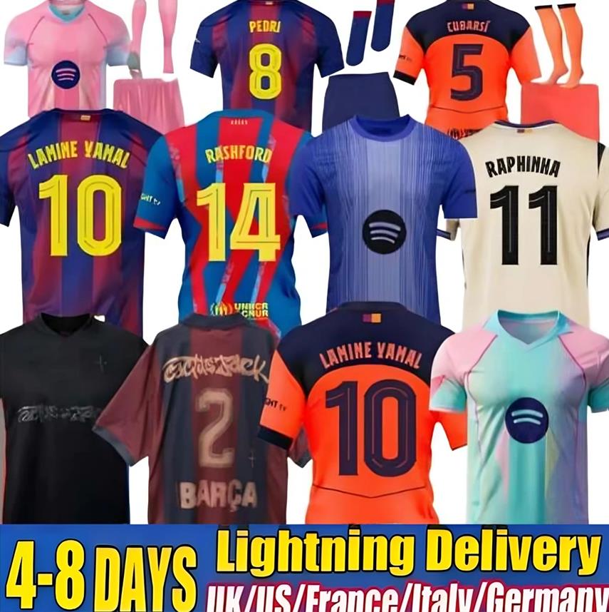 Barcelona 25 26 27 LAMINE YAMAL Lewandowski Soccer Jerseys GAVI Raphinha FERRAN 2025 2026 Football Shirt TOP F. DE JONG Men Women Kids