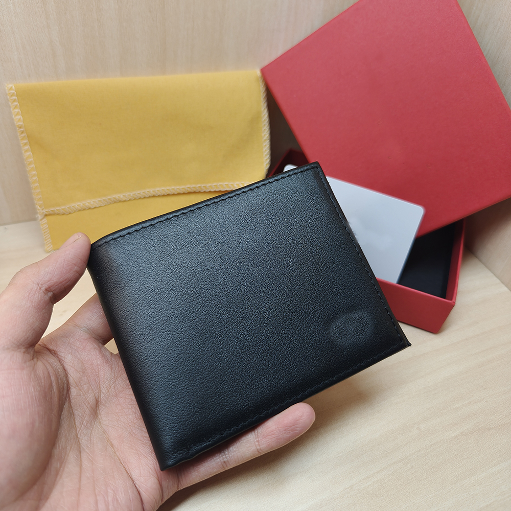 Men's leather wallet ultra-thin design cardholder luxury gift pocket coin storage bag fashion bag (8+) card slot with brand box