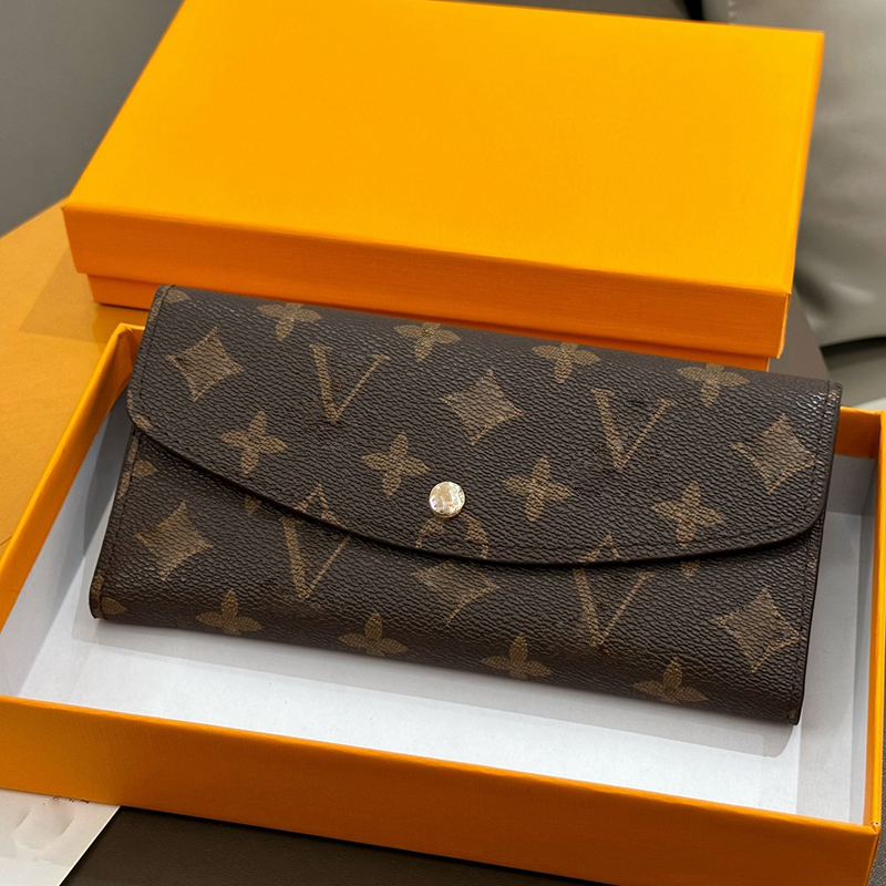 Fashion Designer Wallet Luxurys Women Short Purse Embossed Flower Wallets Credit Card Holders Ladies Plaid Money Purses Clutch Bag with Box