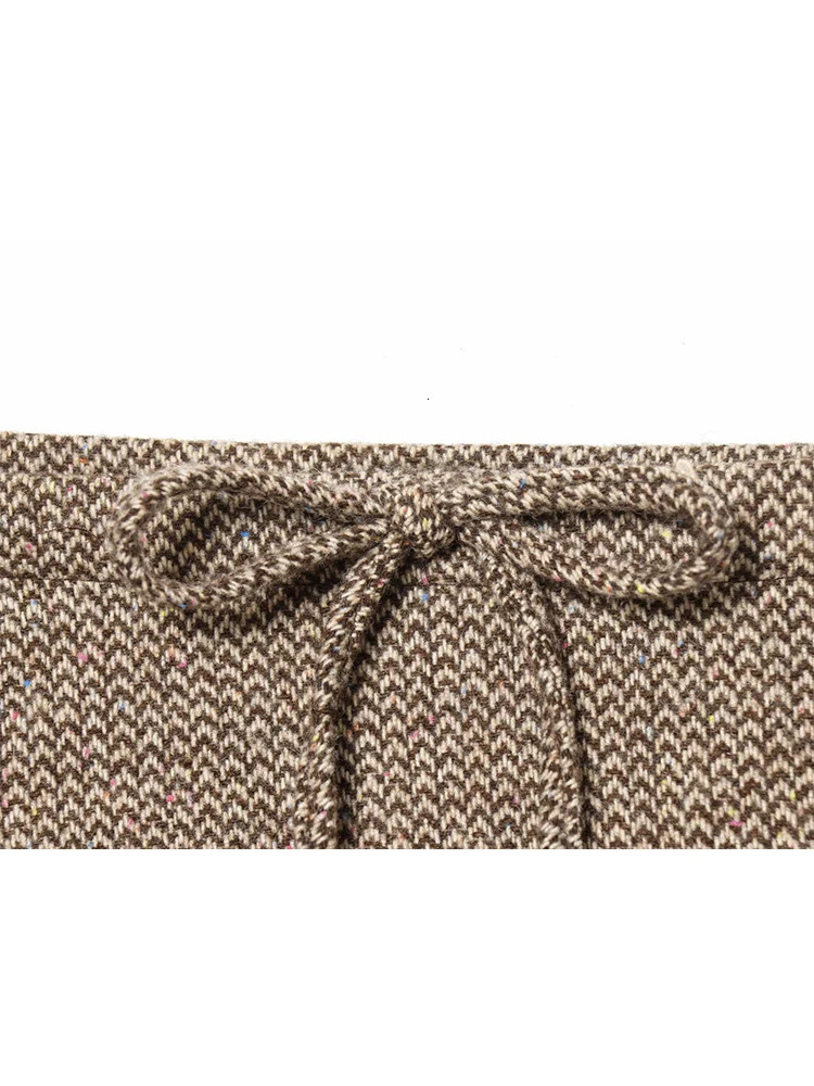 TFMLN Fall Winter Women Mini Skirt Set Fashion Stand Collar Simple Jackets Chic Tierred Bow Short Vintage Streetwear 251231