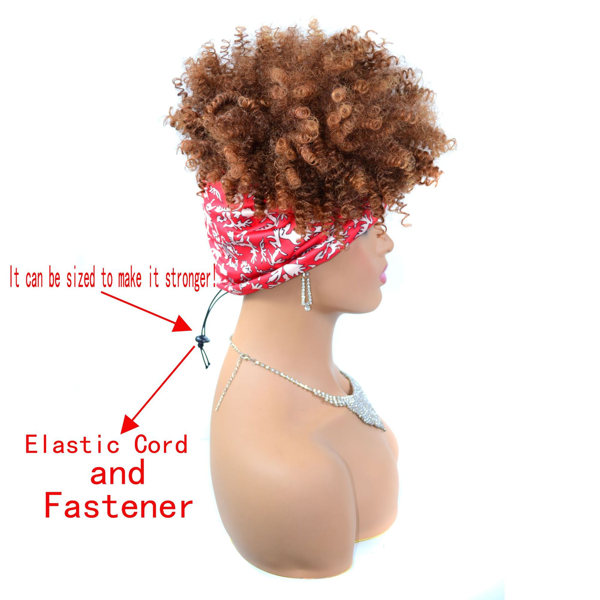 Black Curly Headband Wig For Black Women Curly Half Wigs With Headband Attached Synthetic Wrap Wigs For Daily Use
