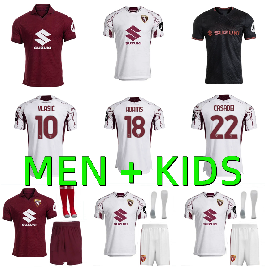 25 26 Torino FC RICCI Mens Soccer Jerseys 2025 2026 PELLEGRI SAZONOV LUKIC SINGO T. SANABRIA ILIC ZIMA BUONGIORNO Home Limited Edition Football Shirts