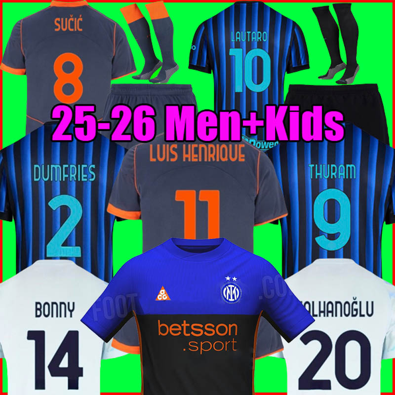 Inter 25 26 soccer jersey MILANS football shirt Kit fourth 4th LAUTARO BARELLA THURAM DIMARCO LUIS HENRIQUE 2025 men kids set uniforms BONNY DUMFRIES maglie da calcio