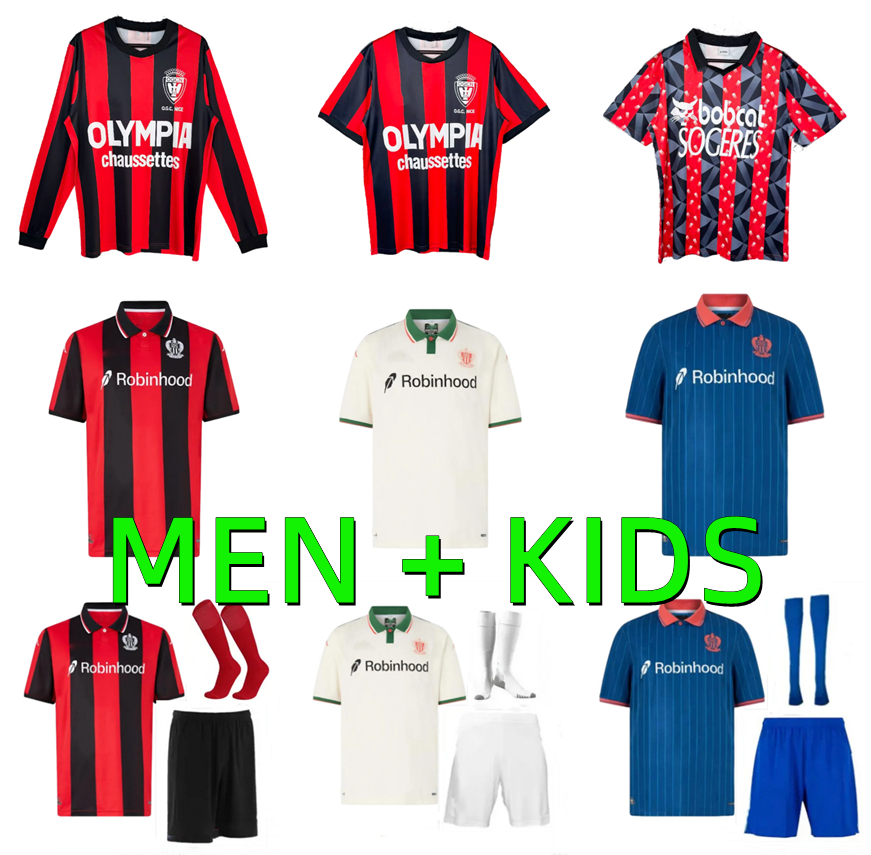 maillot de foot 25 26 OGCS Nices Soccer Jerseys 2025 2026 player version DIOP MOFFI BOGA THURAM DELORT DANTE BARKLEY 1977 1978 1993 1994 retro Football Shirt Men Kids
