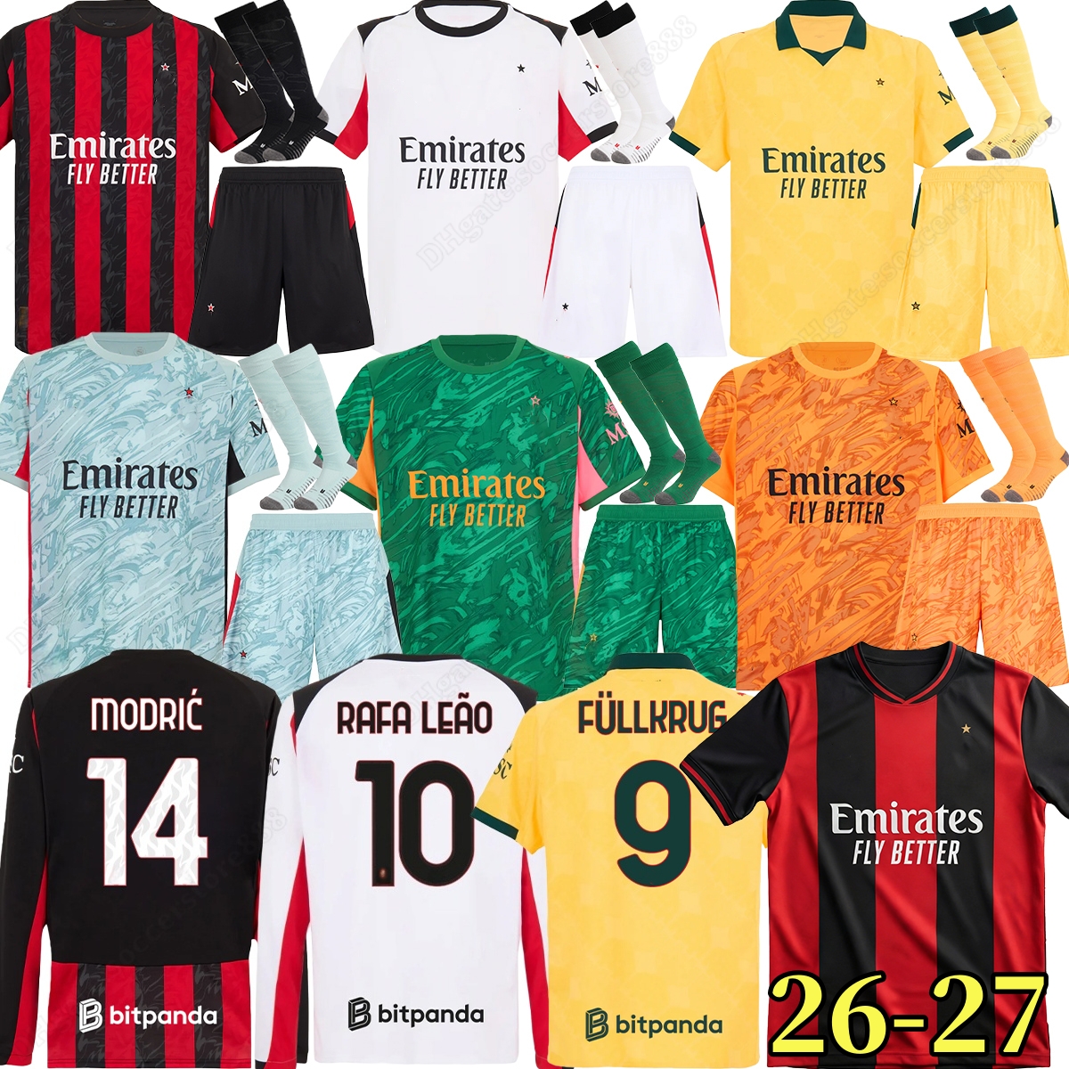 2025 2026 AC MilLAn Soccer Jerseys Maglia MODRIC Home Away Third THEO PULISIC ROMAGNOLI RAFA LEAO JOAO FELIX GIMENEZ Fan Player Men Kids Football shirts uniform 88