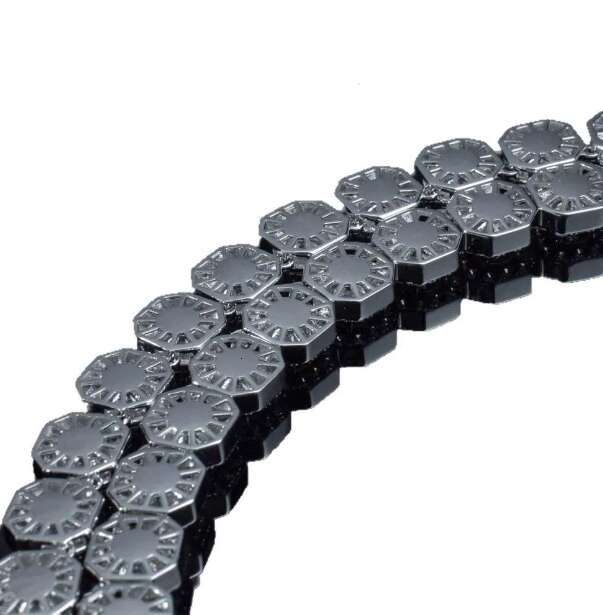 Stylish necklace with moissanite and VS grade round diamonds, 11mm wide, unisex, hip-hop rap tennis clavicle chain Shine brightly AAAAA Free delivery