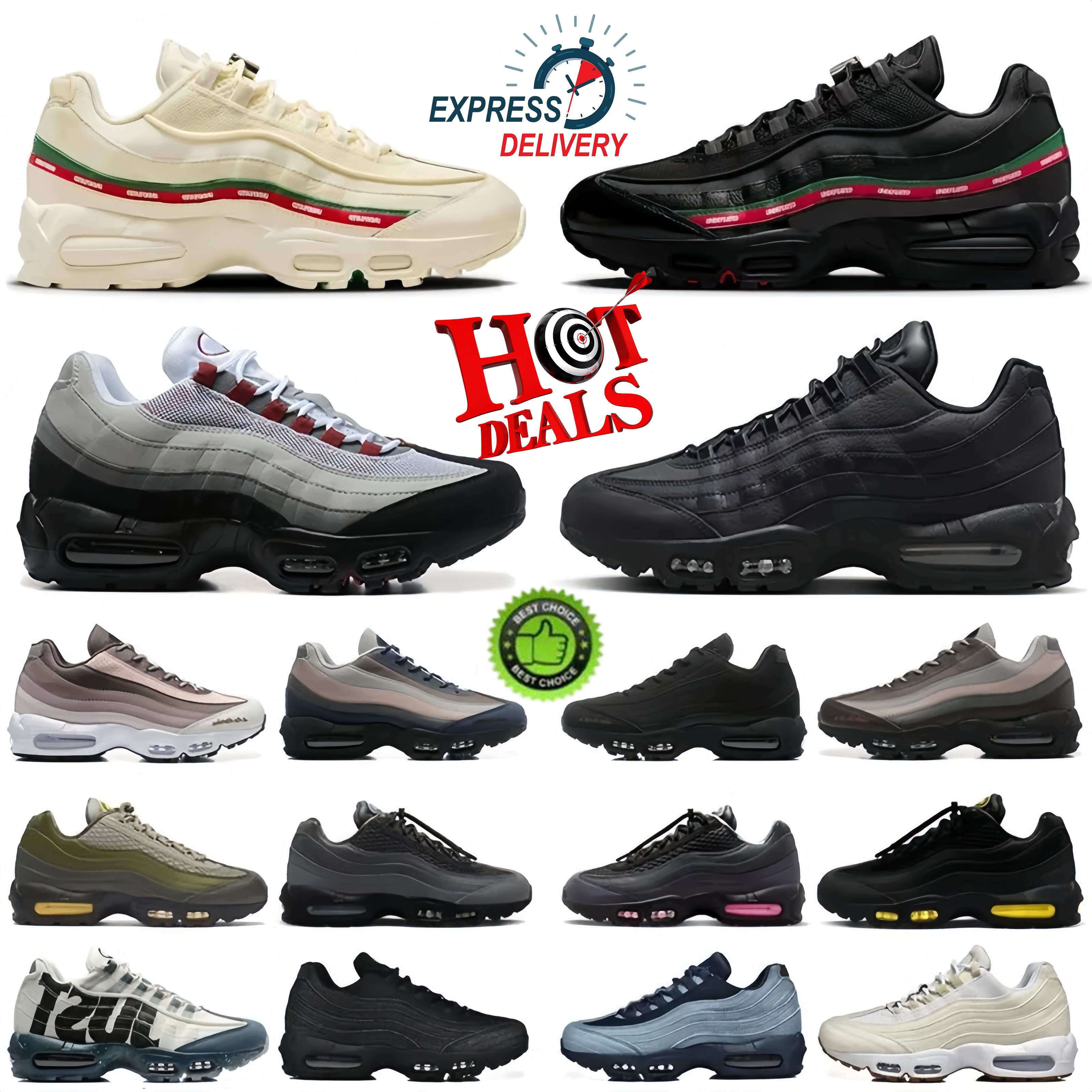 2026 95s Designer Mens Running Shoes 95 Men Women trainers Sneakers Undefeated Levi's Denim Triple Black White Silver Aegean Storm Pink Beam Tour Yellow Sequoia 36-46