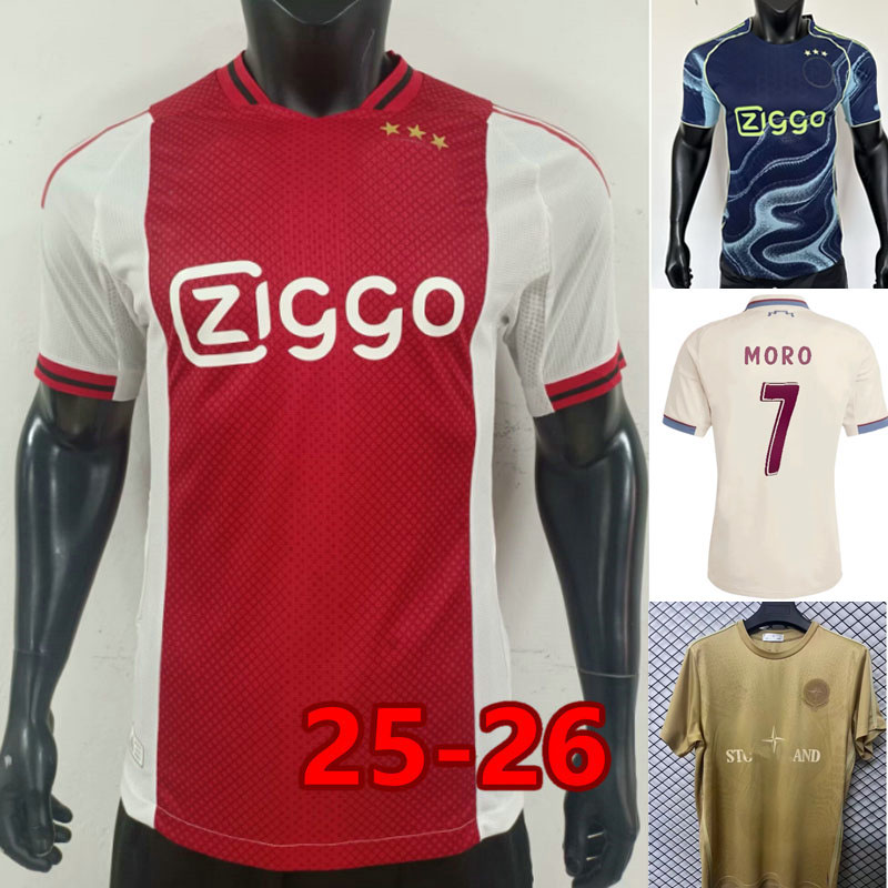 25 26 men kids kit LAJAX soccer jerseys 2025 2026 HOME AWAY HENDERSON #6 uniforms classic tops football shirts Sports shirts AKPOM maillot de football lajax amsterdam