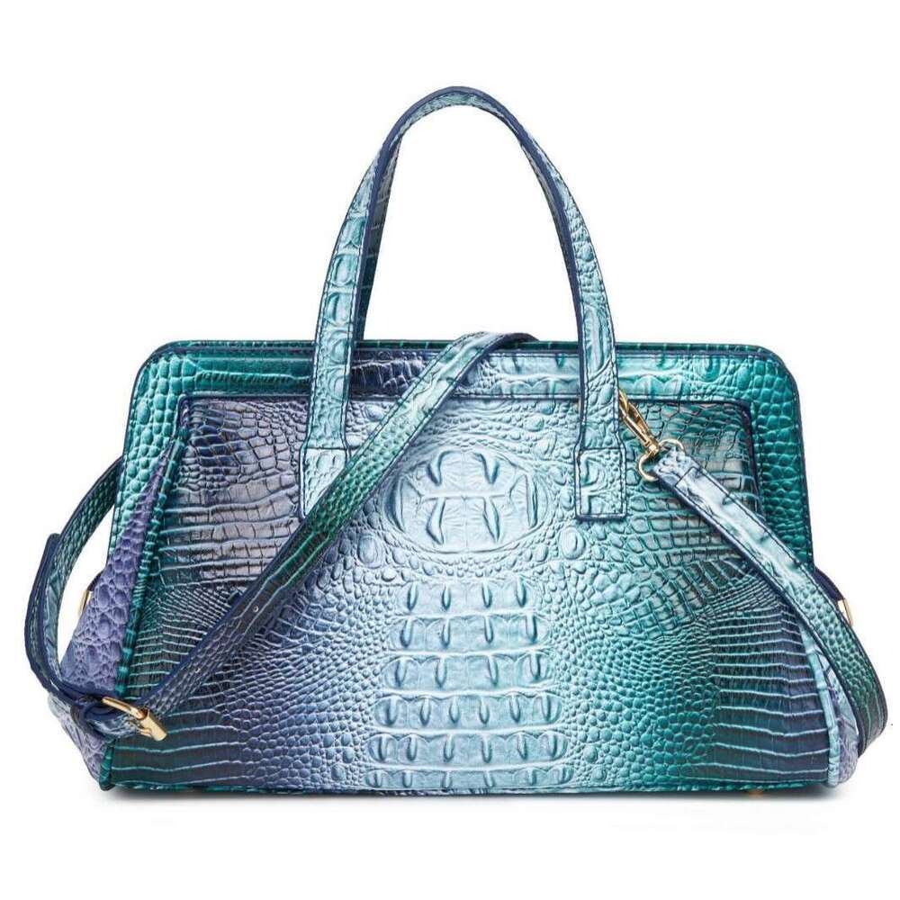 European and American Retro Middle Eastern Cross-Border Amazon Independent Station Handheld Crossbody Women's Bag Multi-Color Crocodile Pattern B