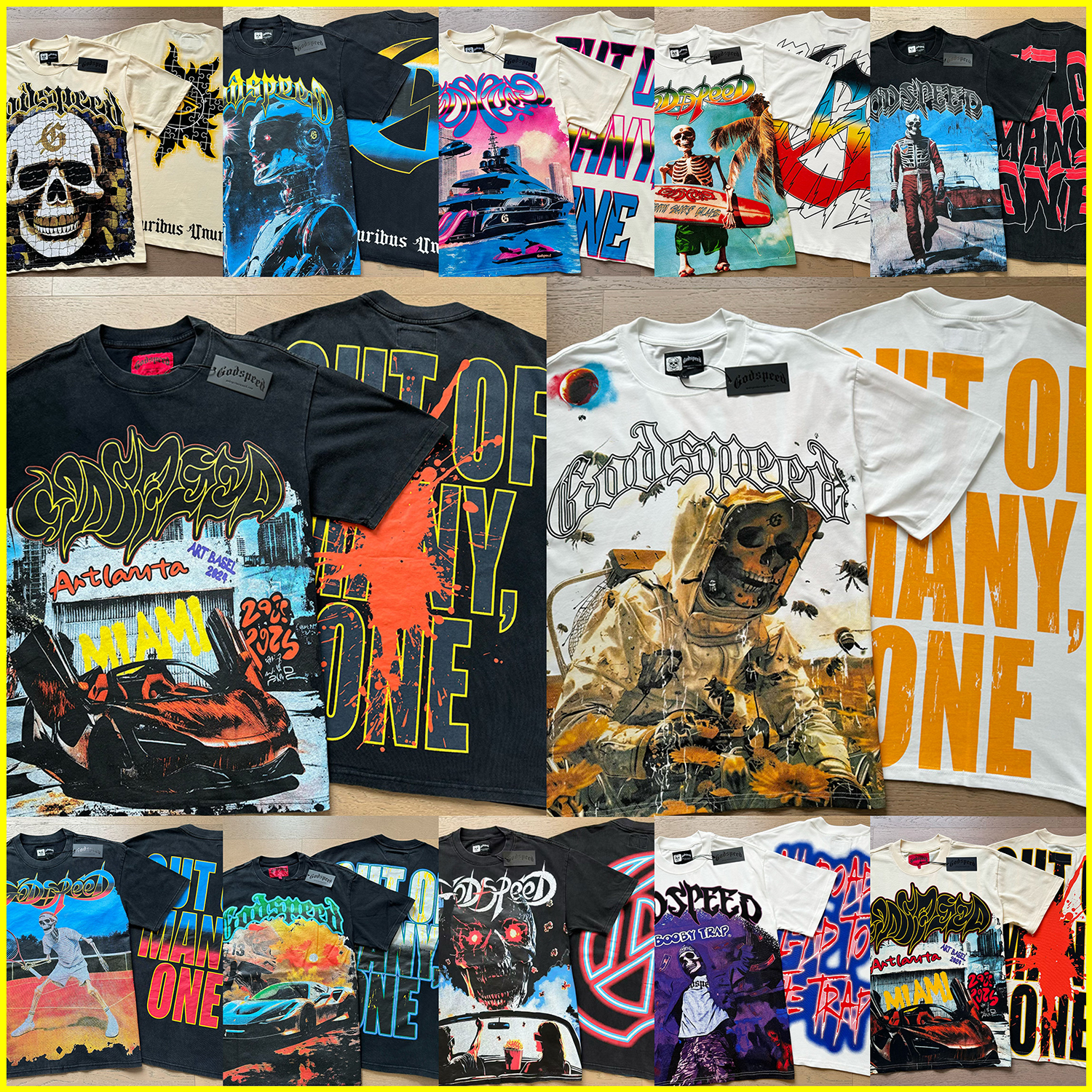 Godspeed designer t shirt mens t shirt graphic tee clothe beach hipster fabric cotton Street graffiti Letter foil all print Vintage washed black tee