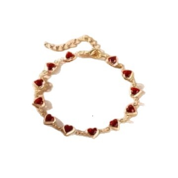 Luxury Brand Designer Jewelry Luxury Brand Designer Jewelry European And American New Trendy Red Heart Bracelet Niche Design Light Luxury High-End Fas