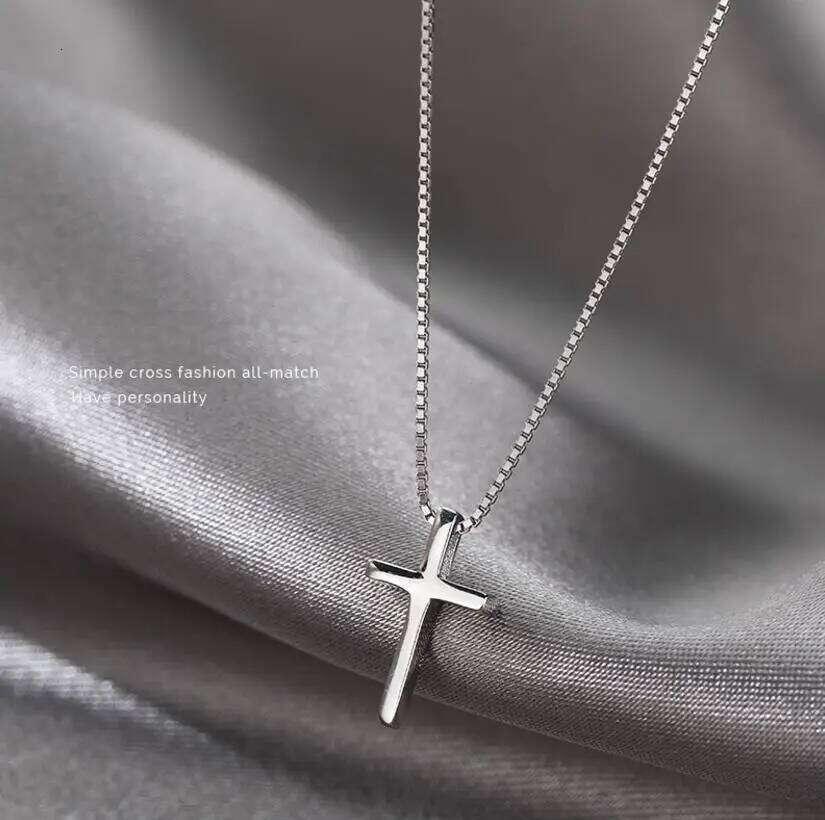 925 Sterling Silver Female Pendants Dropshipping Smooth Cross Pendant Necklace Jewelry For Women Wedding Gift H260112