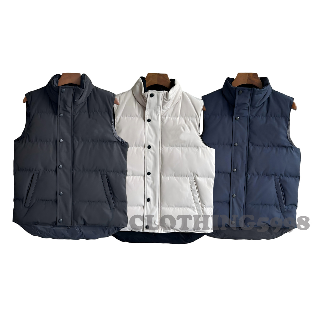 Mens Gilet Puffer Vest Designer Gillet Canadian Bodywarmer Outerwear Jacket Body Warmer Luxury Down Weste Embroidery Red Black Badge Feather Filled Material Coat