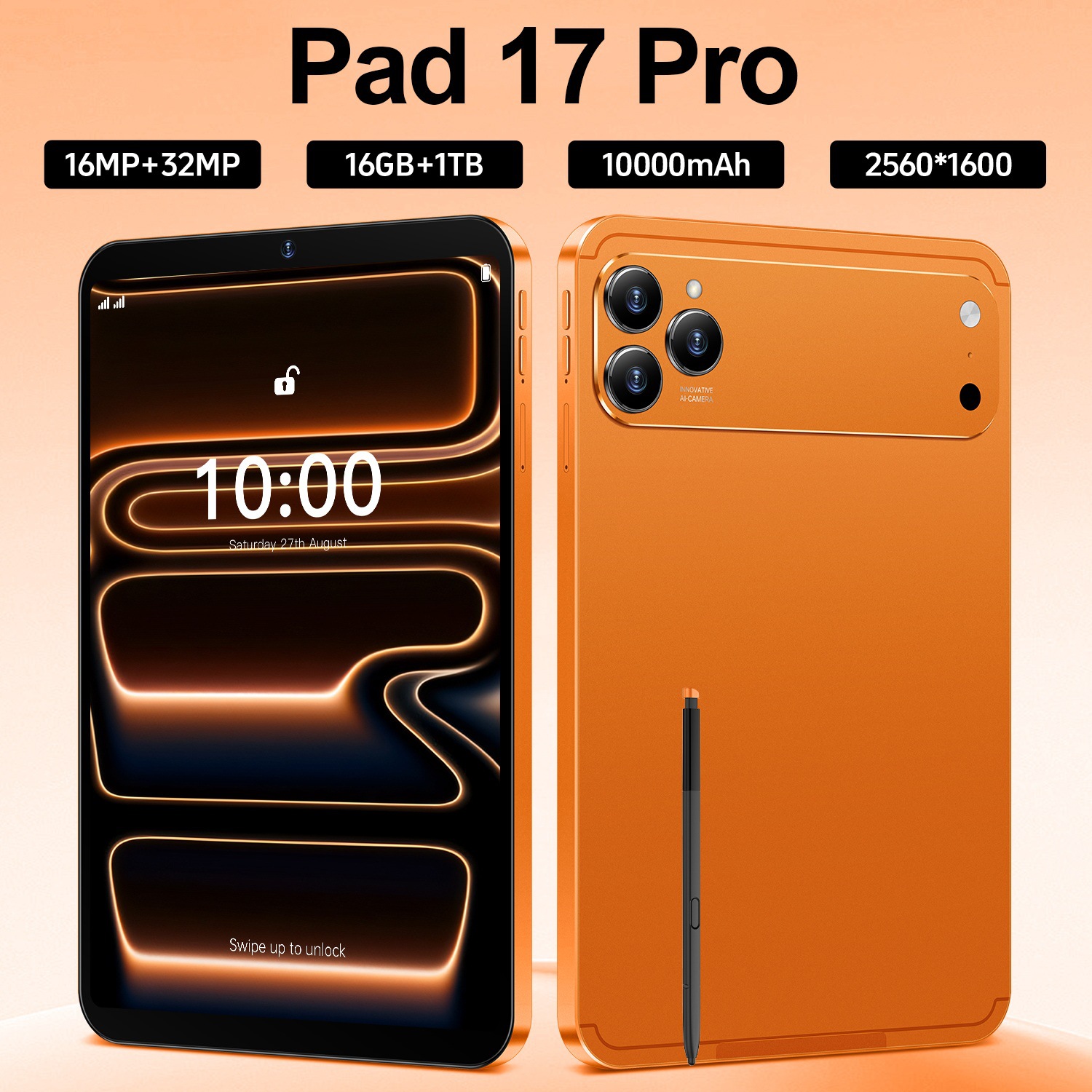 The i17pro max is a 10.1-inch tablet suitable for learning, featuring Android 5G full network connectivity, dual SIM calling, and long battery life.