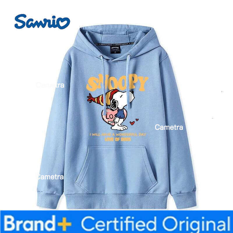 Sanrio New Snoopy Handshake Hooded Sweater Couple Ins Trendy Top Men and Women Cute Printed Versatile Scheming Korean Wave Wear H260112
