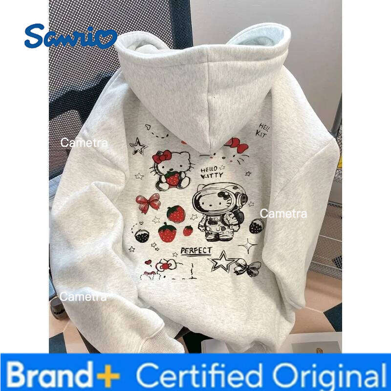 Sanrio 2025 Women's Hoodies Autumn Winter Clothing Anime Hello Kitty Art Design Graphics Hooded Fashion Y2K Oversized Girl Cotton Tops H260112