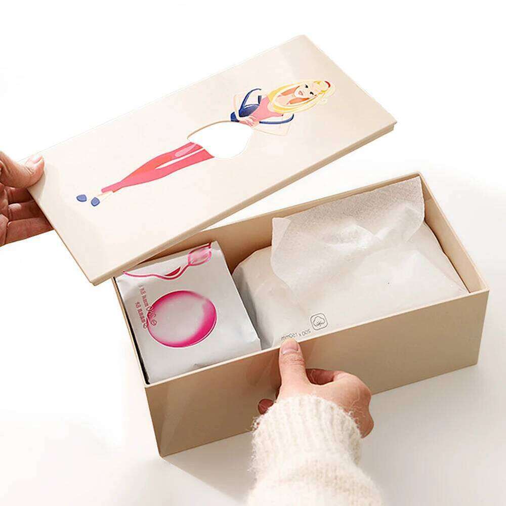 Pop-Art Flying Novelty Cartoon Anime Holder Cute Puffy Skirt Girl Tissue Box Desktop Decorative Ornaments 26Y0112