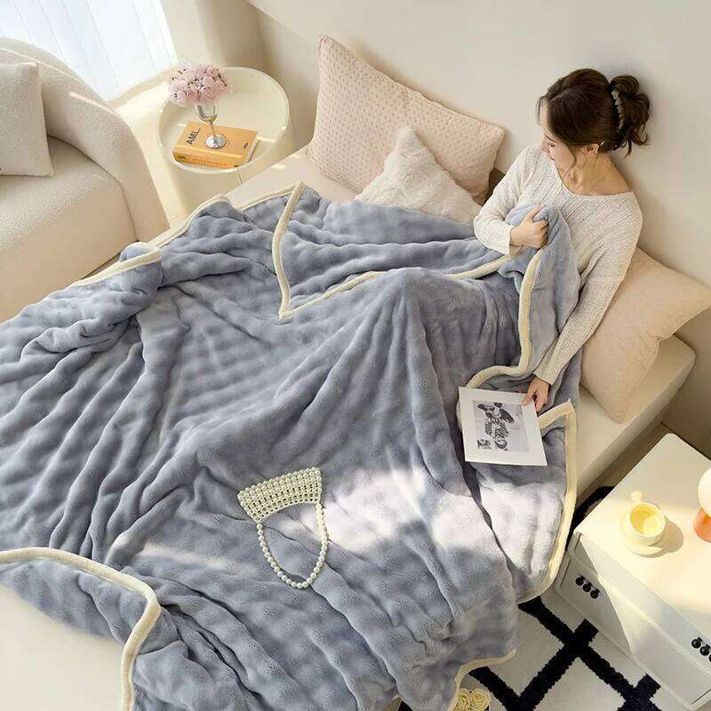Rabbit French noon sleeping coral cover blanket, double-sided thick velvet blanket XJ260112