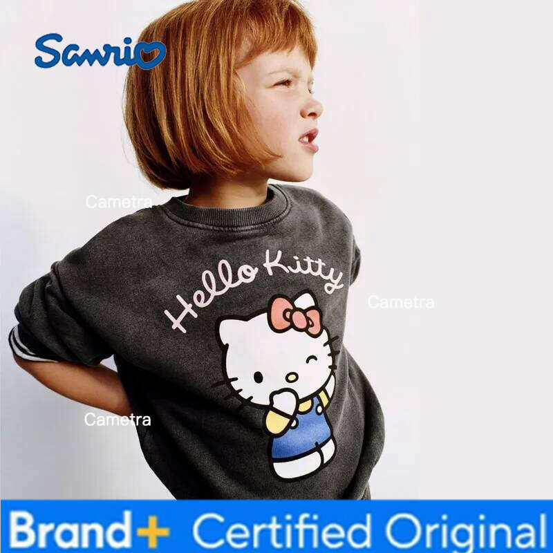 Sanrio Brand Sweatshirts Children Cartoons Kawaii Print Hoodies Kid Pullover Casual Cotton Clothes Fashion Tops Girl H260112
