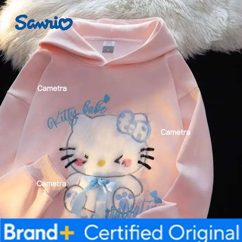Sanrio Hello Kitty Girl cotton Hoodie Sweatsuit Kawaii Anime Fashion Student Casual Long-Sleeved Autumn Winter Pullover Tops H2601121