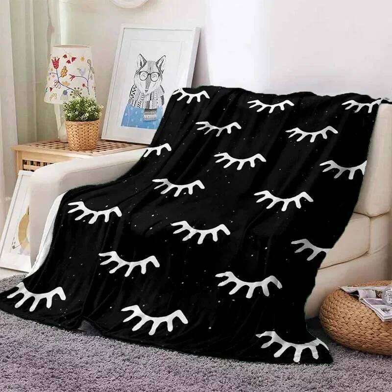 Digital Printed Eyelash Velvet Soft Plush Flannel Home Living Room Bedroom Bed Sofa Lunch Break Picnic Blanket XJ260112
