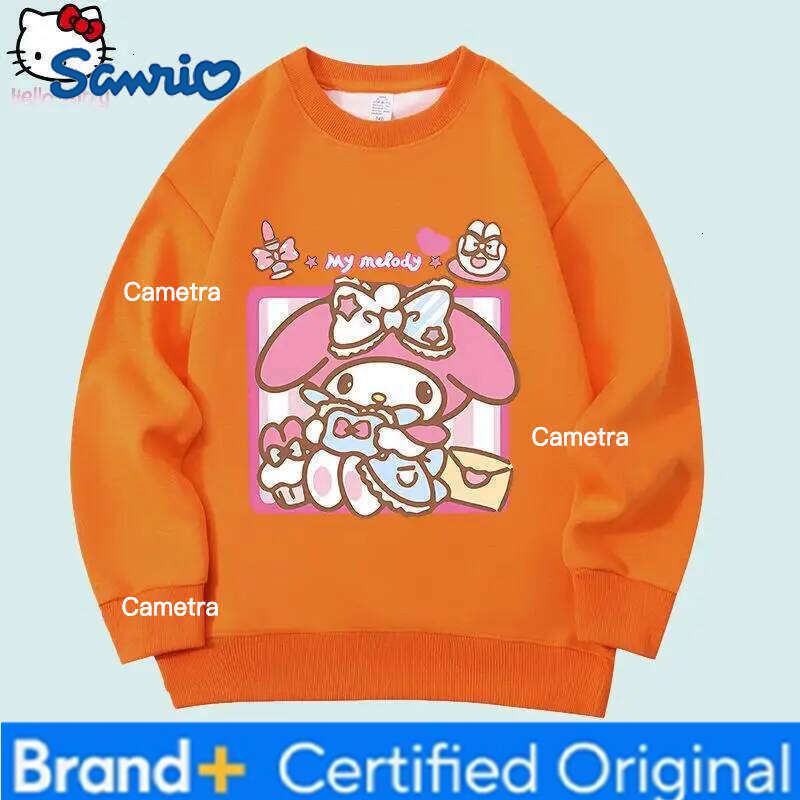 Sanrio Anime Kawaii My Melody Hoodie Cartoon Fashionable Casual Long Sleeved Children's Sweet Tops Girl Clothes Gift H260112