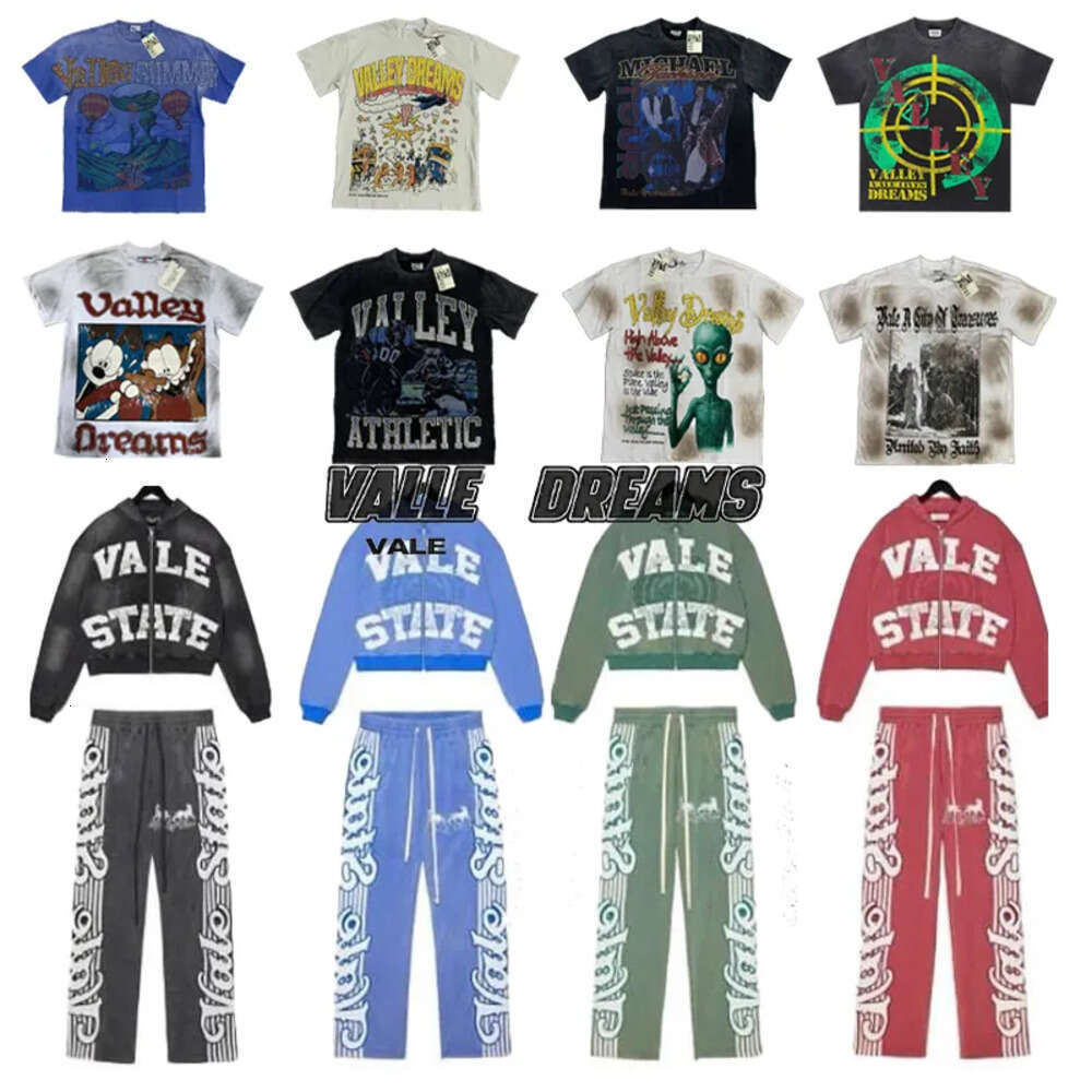 Valley Shirts Designer Mens T Shirts Valelives Vintage Vale Graphic Oversized Y2k Top Harajuku Gothic Cotton Short Sleeve Shirt Men Clothing Size S -Xl 787