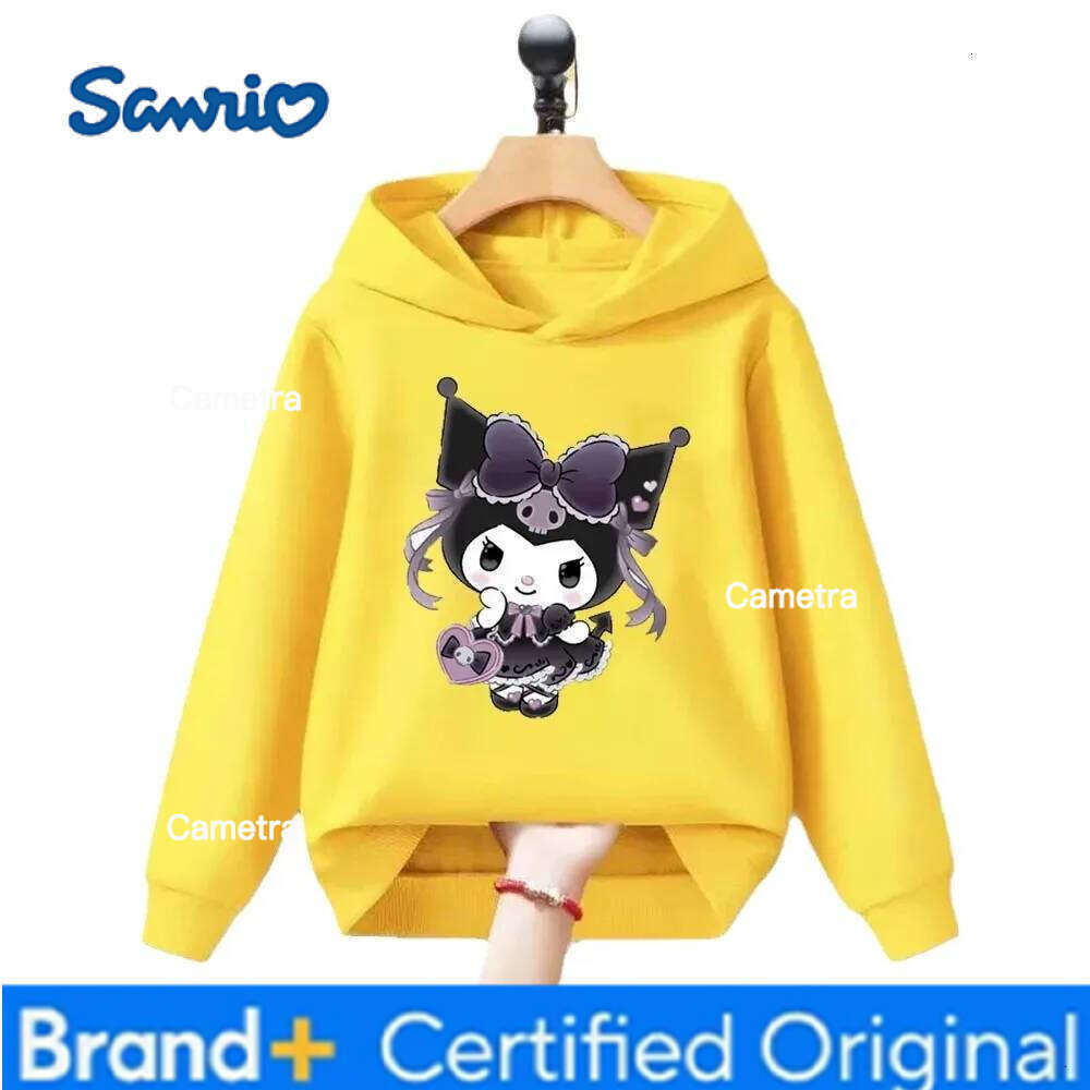Sanrio Kawaii's Kuromi Girls' Fashionable Clothes Comfortable Outdoor Sports Hoodies for Boys Girls in Autumn and Winter H260112