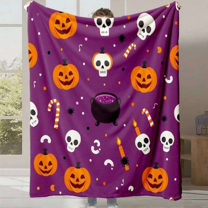 2025 Halloween Thanksgiving Flannel Multifunctional Blanket Warm Sofa Cover for Autumn Winter Living Room Decor XJ260112