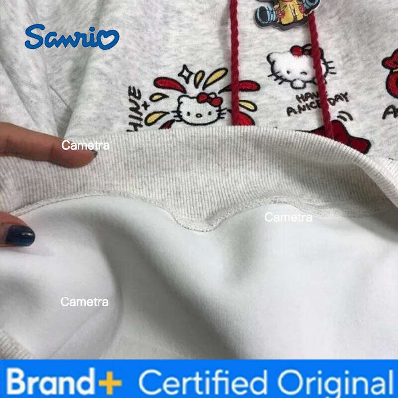 Sanrio Hot Kawayi Adorable Kit Embroidered Hoodie Sweatirts Women's Loose Fit Korean Sle Casual Jaets Spring Autumn Winter New Arrival H2601121
