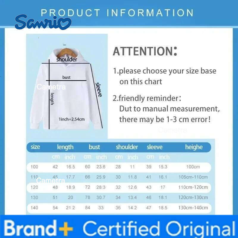 Sanrio Hello Kitty Letter Print Autumn and Winter Loose Fit Casual Versatile Fashion Children's Top Hooded Sweatshirt H260112