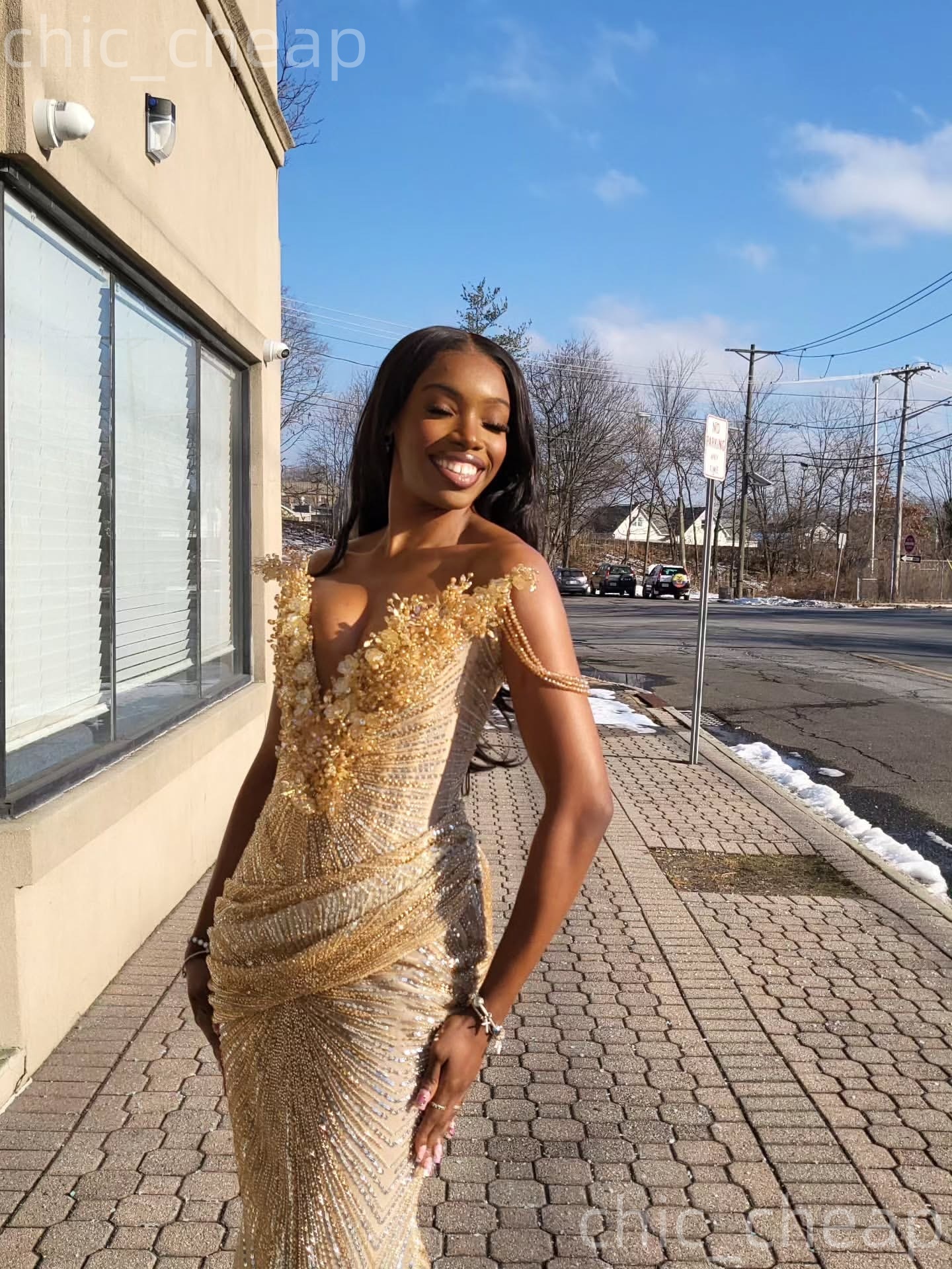 Aso Ebi 2k25 Champagne Mermaid Prom Dresses 2026 Flowers Beaded Illusion Evening Formal Party Second Birthday Engagement Gowns Dress For Special Occas