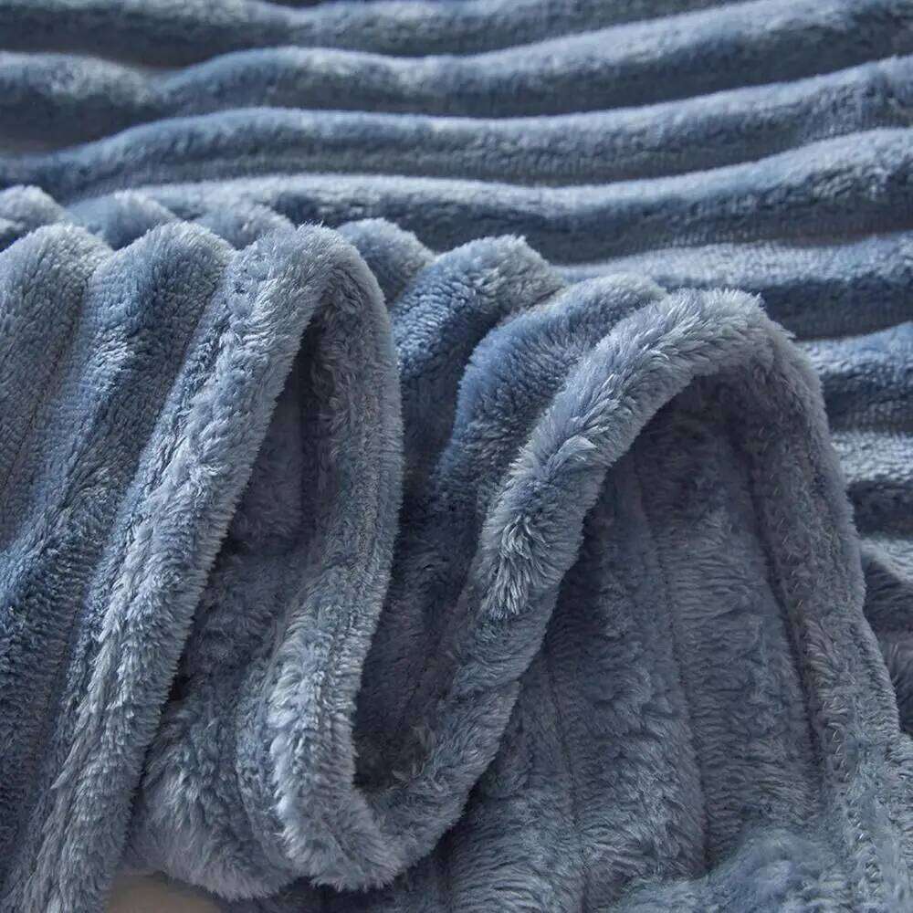 New Double Sided Blanket Skin-Friendly Warm Conditioning Quilt Solid Color Ultra Soft Striped Blankets XJ260112