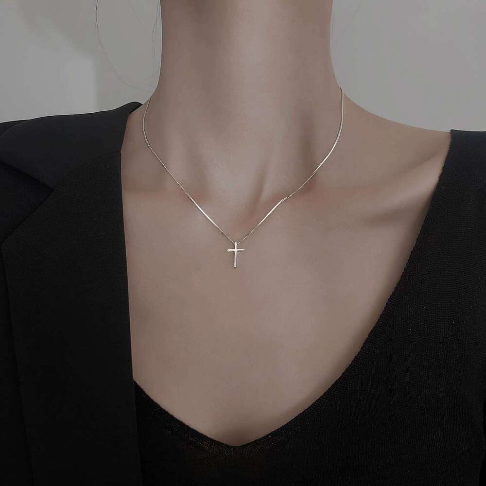 Trendy 925 Sterling Silver Pendants For Women Vintage Gothic Cross Necklace Chain Jewelry Gift H260112