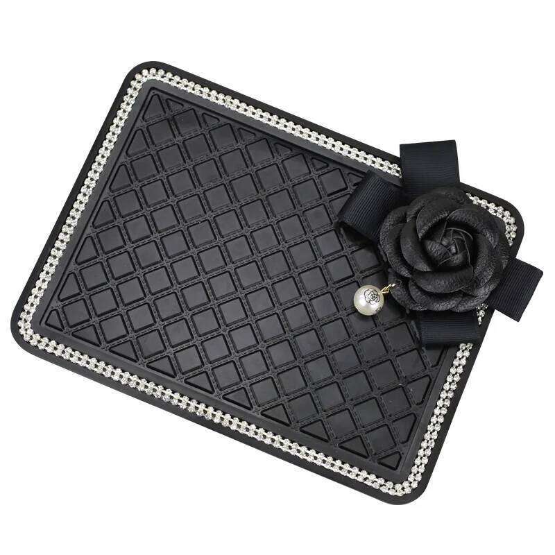 Crystal Anti-Slip Mat Flower Diamond Non Slip For Phone Sunglasses Holder Sticky Pad Car Interior Decor Accessories