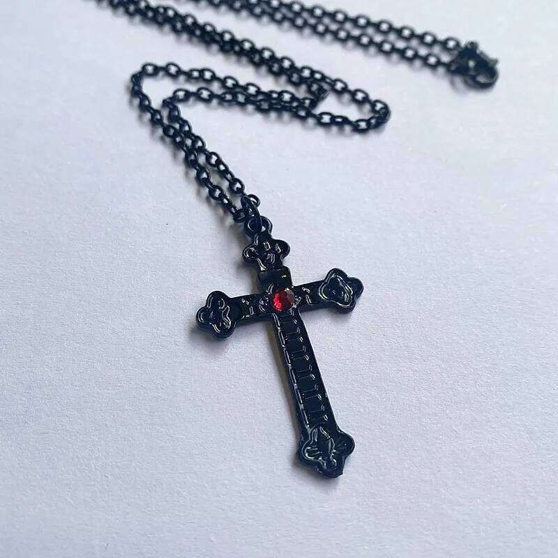 Gothic Necklace For Women Men Punk Hollow Flower Cross Charms Choker Chain Vampires Pendant Jewelry Party Accessories Gift H260112