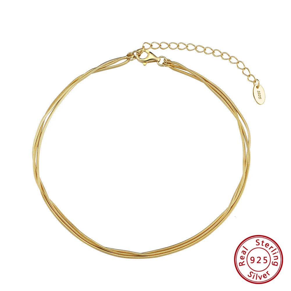KISS MANDY Summer 925 Sterling Silver Chain Anklets For Women Foot Round Snake Chain Jewelry Layered Link Chain Accessory SA76 260107