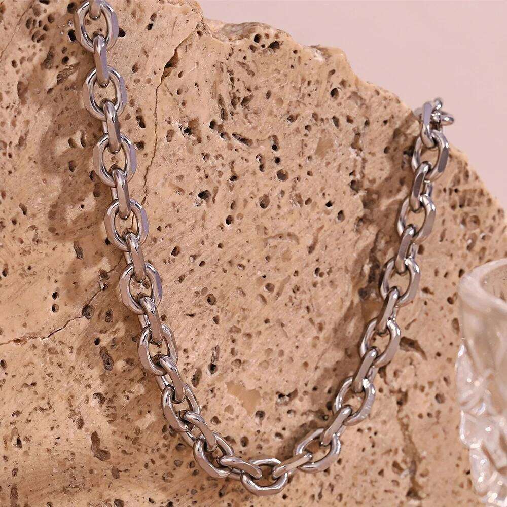7mm Stainless Cross For Men Simple Thick Chain Women Necklace Fashion Titanium Steel Jewelry H260112