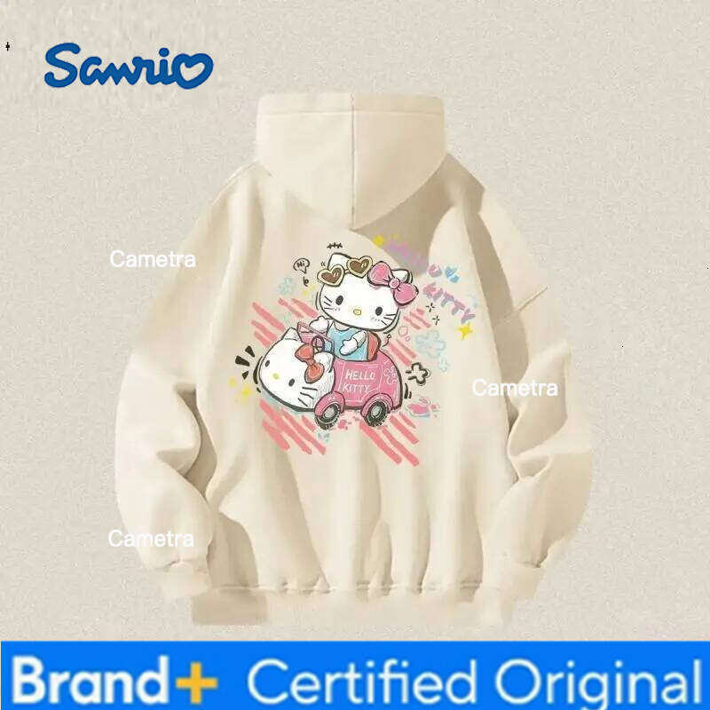 Sanrio Hello Kitty Sweatshirts Cuteore Cartoon Autumn Long Sleeve Young Girl Tops Woman Clothing Running Outerwear New H2601121