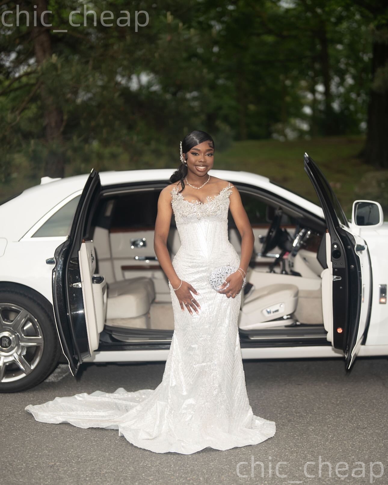 Aso Ebi 2k25 Ivory Mermaid Prom Dresses 2026 Sequined Crystals Sparkly Evening Formal Party Second Birthday Engagement Gowns Dress For Special Occasio