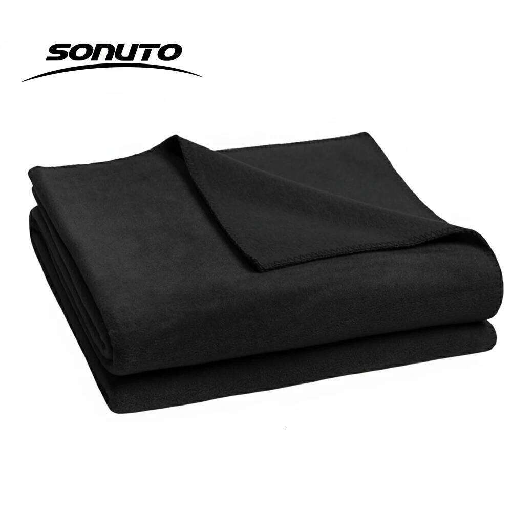 Newest Spring Winter Flannel Blanket Fluffy Warm Soft Sofa Cover Bedspread Solid Black Coral Fleece Plush Blankets For Beds XJ260112