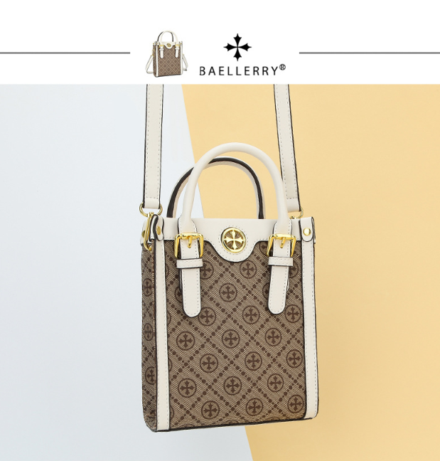 Baellerry New Fashionable Elegance Women's Printed Miniature Shoulder Bag 2026s Bestseller Versatile Commuter Crossbody Bag Free Shipping Grey Bl