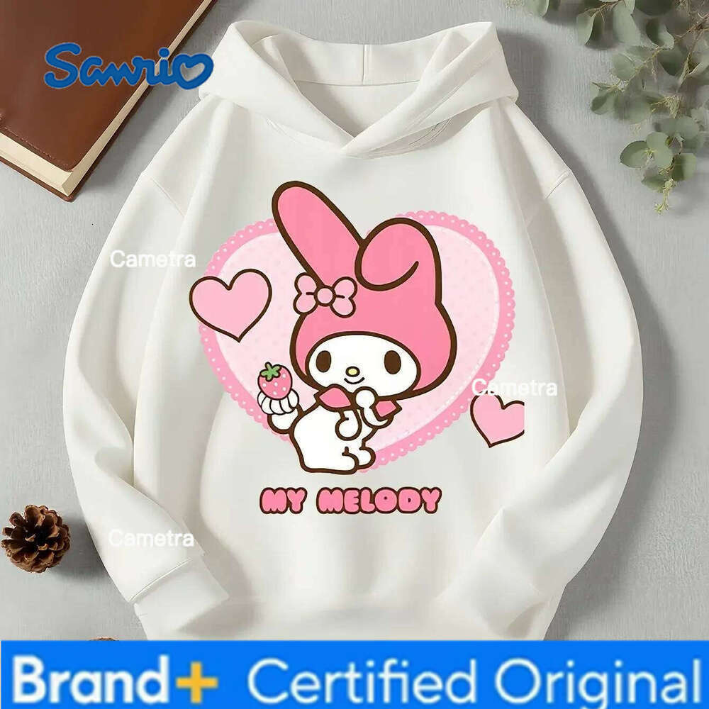 Sanrio Kawaii's Kuromi Children's Clothing Printed Sweatshirt for Autumn and Winter Outdoor Girls Boys Casual Pullover H260112