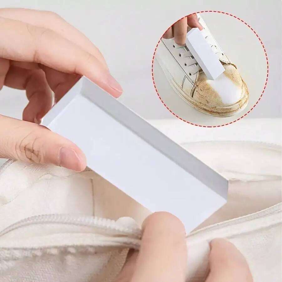 2 Pcs Simple White Rectangular Shoe Stain Cleaning Eraser, Erase Sports Suede Shoes, Synthetic Leather Stains 26Y0112