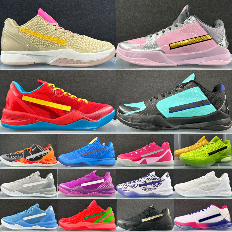 Top KB8 8s Elite Low Men Basketball Shoes 5s 6s 9s Designer Trainers Leather Think Pink Court Purple Year of the Horse Wolf Grey Outdoor Sneakers Size 40-46