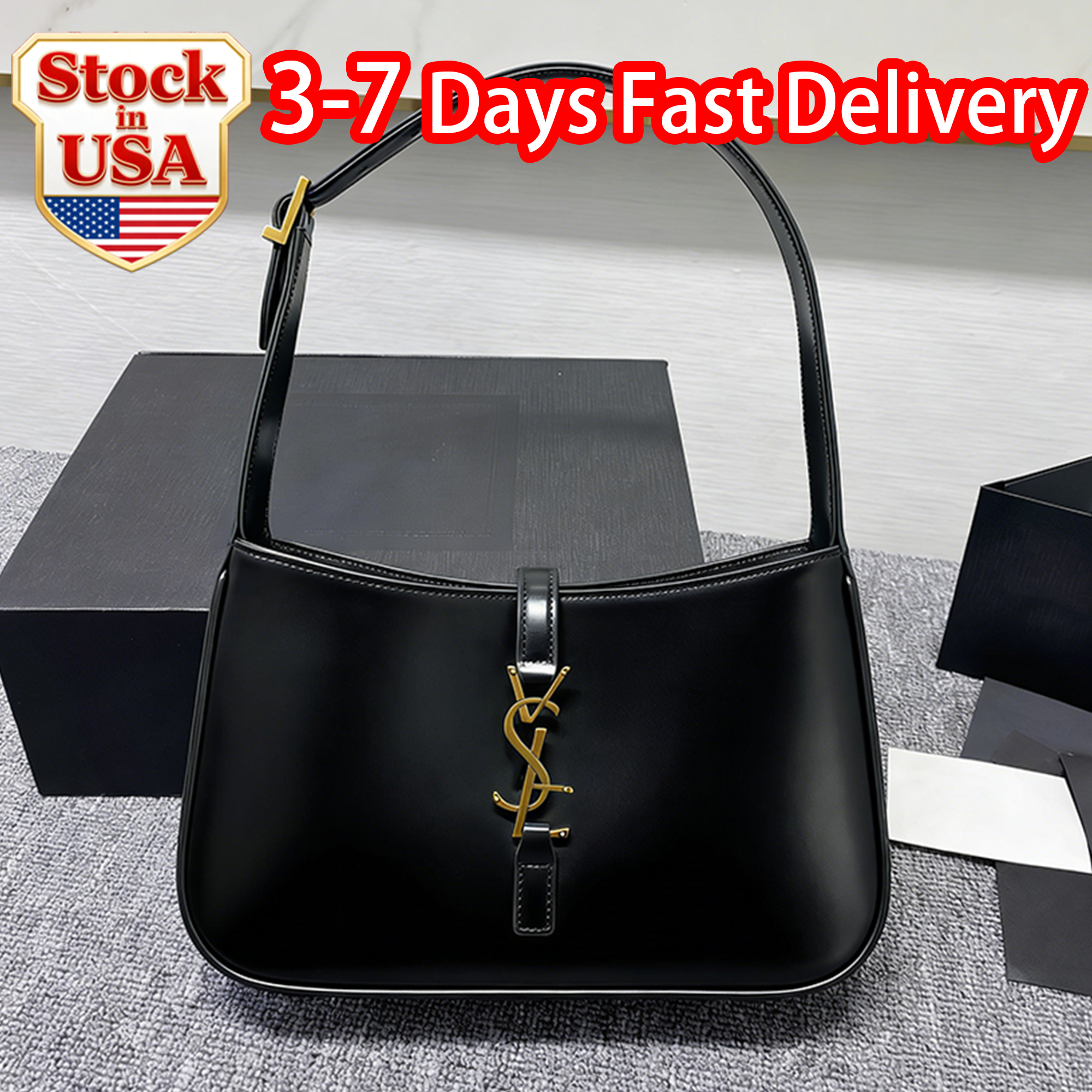 Designer Bag Luxury Bag Shoulder Bag Black Quilted Grain Embossed Leather Case Envelope Bag Underarm Bag High Quality Hobo Bag Women New Fashion Commuter Bag YYY