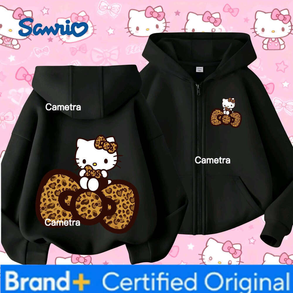 Sanrio Hello Kitty zip up is comfortable cute, suitable for children's daily wear and casual sweatshirt H260112